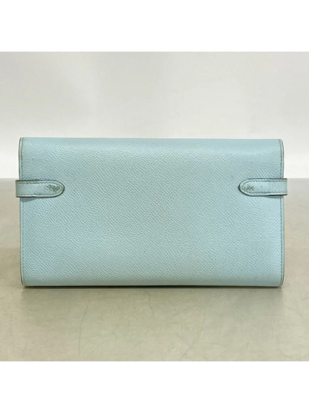 Hermes Wallet Kelly Veau Epsom Blue Zephyr Silver